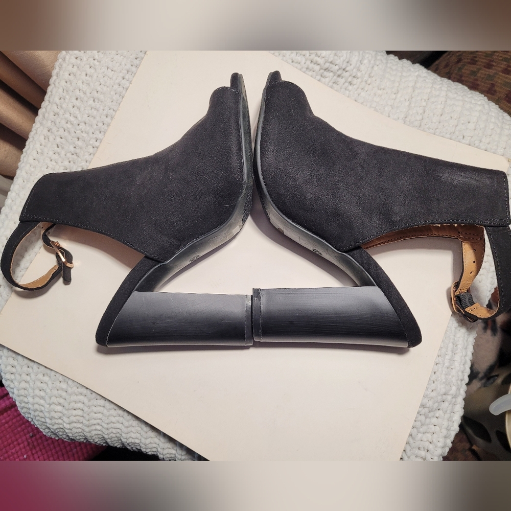 Lulus Black Peep-Toe Block Heel Shoes - Picture 4 of 9